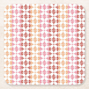 Geometrische rode ikat strepen patroon kartonnen onderzetters