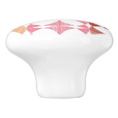 Geometrische rode ikat strepen patroon keramische knop (Zijkant)