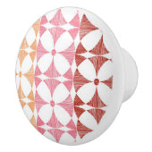 Geometrische rode ikat strepen patroon keramische knop (Rechts)