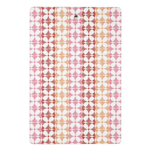 Geometrische rode ikat strepen patroon mini klembord (Achterkant)