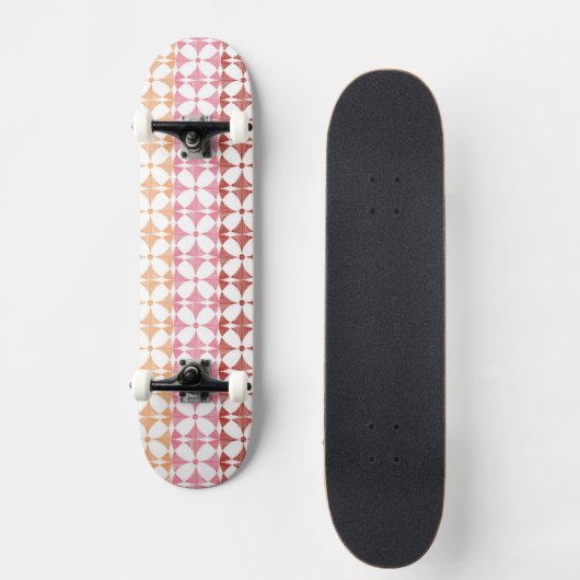 Geometrische rode ikat strepen patroon skateboard (Voorkant)