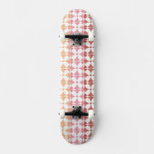 Geometrische rode ikat strepen patroon skateboard (Voorkant)