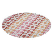 Geometrische rode ikat strepen patroon snijplank (Hoek)