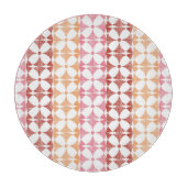 Geometrische rode ikat strepen patroon snijplank (Voorkant)