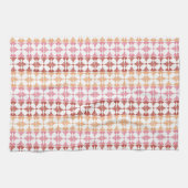 Geometrische rode ikat strepen patroon theedoek (Horizontaal)