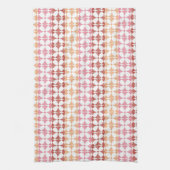 Geometrische rode ikat strepen patroon theedoek (Verticaal)