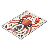 Geometrische rode krab illustratie notitieboek (Linkerzijde)