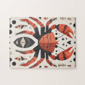 geometrische rode krab legpuzzel (Horizontaal)
