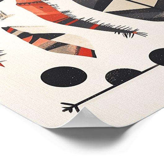 geometrische rode krab poster (Hoek)