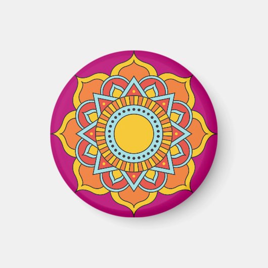 Geometrische rode mandala bloem-54567 magneet (Voorkant)
