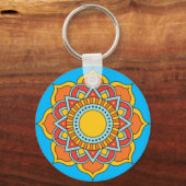 Geometrische rode mandala bloem-54567 sleutelhanger (Voorkant)