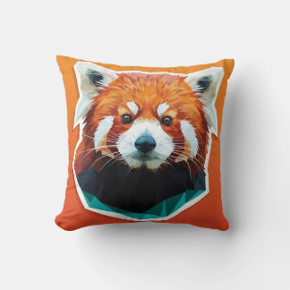 Geometrische rode panda kussen