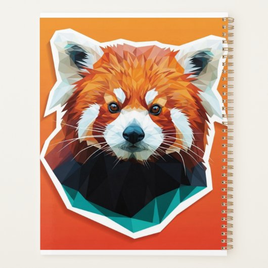 Geometrische rode panda planner (Achterkant)