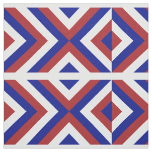 Geometrische Rode, Witte, en Blauwe Chevrons Stof