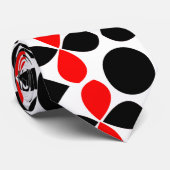 Geometrische Rode Zwarte Elegante Moderne Stropdas (Opgerold)