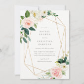 Geometrische Romance Bridal Shower Invitation Kaart (Voorkant)