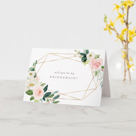 Geometrische Romance-bridesmaidkaart Kaart (Gele Bloem)