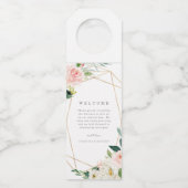 Geometrische Romance van de lente Welkome bottelaa Flessenhanger (Voorkant)