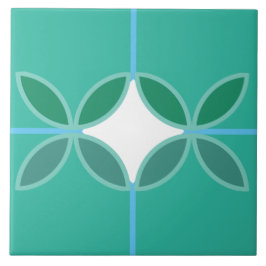 Geometrische rondcirkels met blaas en diamantkruis tegeltje