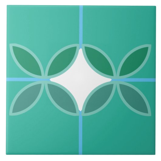 Geometrische rondcirkels met blaas en diamantkruis tegeltje (Voorkant)