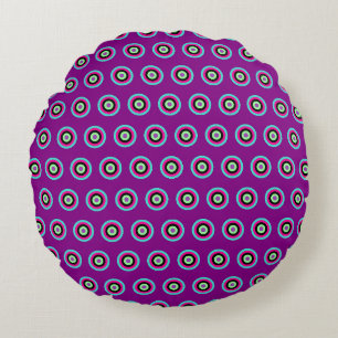 Geometrische ronde Sierkussen – Vet & pastel kleur Rond Kussen
