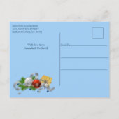 Geometrische rood-groene Lijst Thanksgiving Uitnodiging Briefkaart (Achterkant)