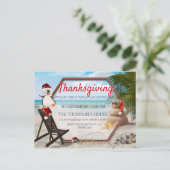 Geometrische rood-groene Lijst Thanksgiving Uitnodiging Briefkaart (Staand voorkant)