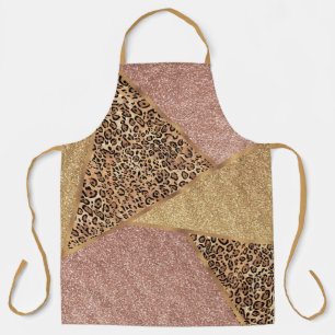 Geometrische Roos Gold Blush Glitter Leopard Schort
