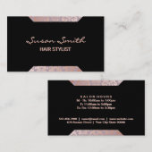 Geometrische roos Gold Damask Patroon Visitekaartje (Voorkant / Achterkant)