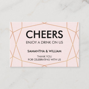 Geometrische Roos Gold Drink   Aangepaste kleur Visitekaartje