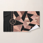 Geometrische Roos Gold en zwart Bad Handdoek (Handdoek)