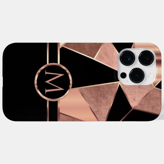 Geometrische Roos Gold en zwart Case-Mate iPhone Case (Achterkant (horizontaal))