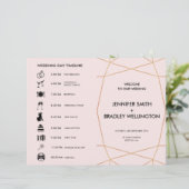 Geometrische Roos Gold Folded Weduwtijdlijn (Staand voorkant)