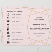 Geometrische Roos Gold Folded Weduwtijdlijn (Voorkant / Achterkant)