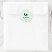 Geometrische Roos Gold Monogram Wedding Sticker (Tas)