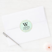 Geometrische Roos Gold Monogram Wedding Sticker (Envelop)