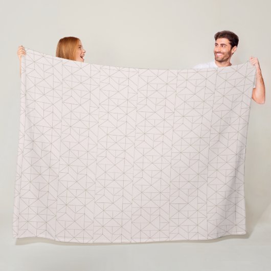Geometrische Roos Gold Pattern Fleece Blanket Deken (In situ)