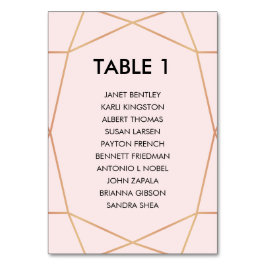 Geometrische Roos Gold Seating Chart | Aangepaste  Kaart