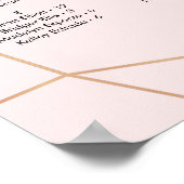 Geometrische Roos Gold Seating Chart | Aangepaste  Poster (Hoek)