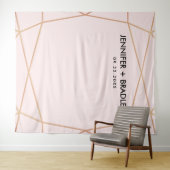 Geometrische Roos Gold Wedding Foto Achtergrond Wandkleed (In Situ (horizontaal))