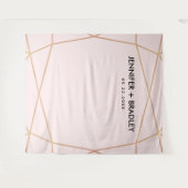 Geometrische Roos Gold Wedding Foto Achtergrond Wandkleed (Voorkant (horizontaal))