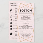 Geometrische Roos Gold Wedding Welcome Kaart (Voorkant / Achterkant)