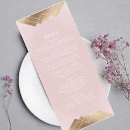 Geometrische Roos roze goudbruistocht Menu