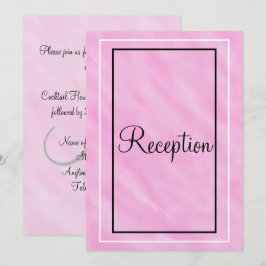 Geometrische Roze Aquarel Wash Ontvangst Monogram Kaart