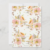 Geometrische roze Blush Floral Birthday Party 50th Kaart (Achterkant)