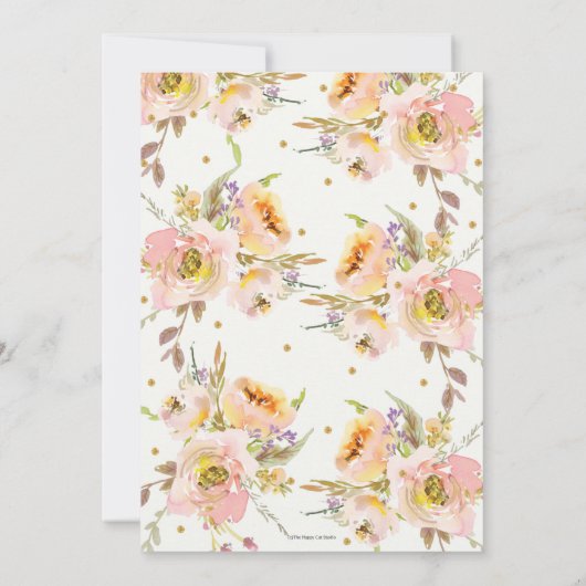 Geometrische roze Blush Floral Birthday Party 50th Kaart (Achterkant)