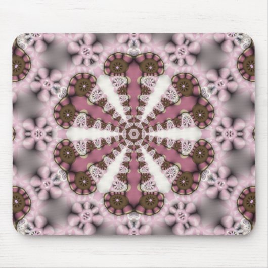 Geometrische roze bruin Hexagon Star Mousepad Muismat (Voorkant)
