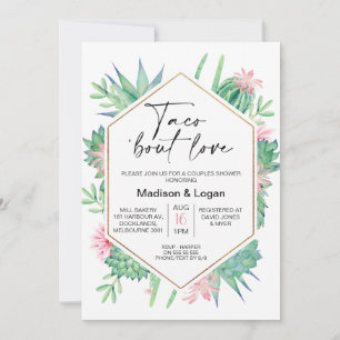 Geometrische roze Cactus Taco Bout Love Vrijgezell Kaart