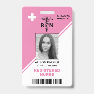Geometrische roze driehoeken Geregistreerd verplee Badge