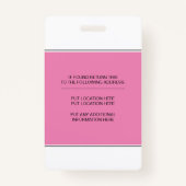 Geometrische roze driehoeken Geregistreerd verplee Badge (Achterkant)